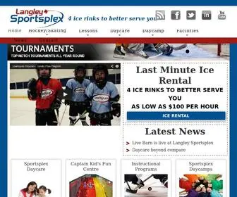 Sportsplexbc.com(Langley Sportsplex) Screenshot