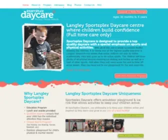 SportsplexDaycare.com(Langley Sportsplex Daycare centre) Screenshot