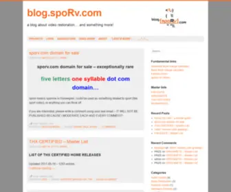 Sporv.com(A blog about video restoration) Screenshot