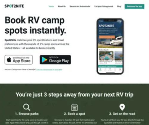 Spot2Nite.com(Book your next RV spot instantly) Screenshot