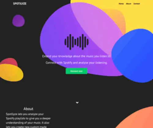 Spotilyze.com(Analyze your Spotify playlists) Screenshot