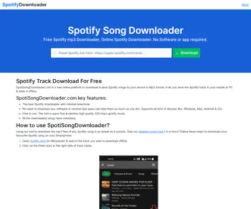 Spotisongdownloader.com(Spotify Songs Downloader) Screenshot