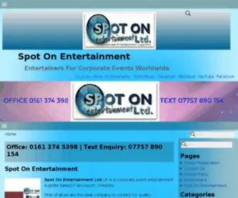 Spotonentertainment.co.uk(Spot On Entertainment Ltd) Screenshot