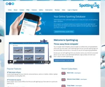 Spottinglog.com(Online aircraft spotting log database) Screenshot