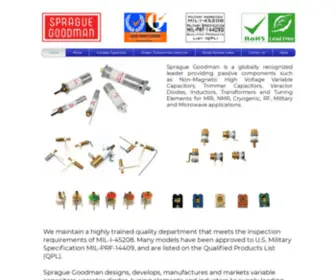 Spraguegoodman.com(Sprague-Goodman Electronics, Trimmer Capacitor Producer for RF and Microwave) Screenshot