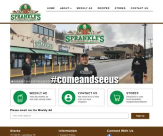 Spranklesmarkets.com(Sprankle's Neighborhood Market) Screenshot