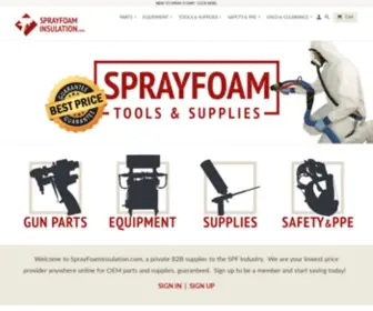 Sprayfoaminsulation.com(Supplying SPF contractors with the very best value on Equipment) Screenshot