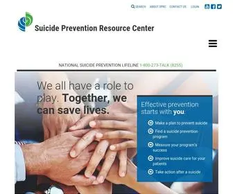 SPRC.org(Suicide Prevention Resource Center) Screenshot