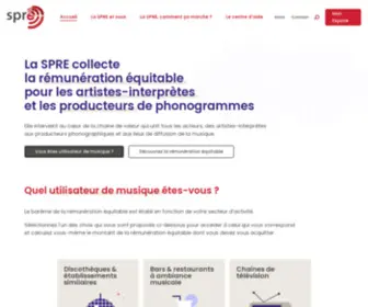 Spre.fr(La SPRE collecte la rémunération équitable pour les artistes) Screenshot