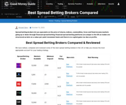 Spreadbettingbrokers.co.uk Screenshot