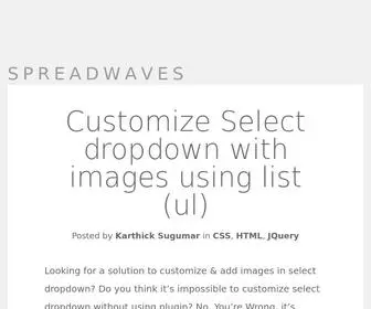 Spreadwaves.com(PHP, Yii, Yii2, Wordpress, HTML5, CSS3, JQuery, AJAX, Twitter Bootstrap, JSON, Freebies, SEO, Google Tools) Screenshot