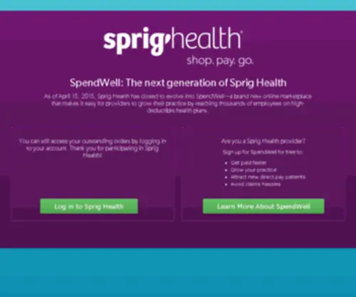 Sprighealth.com(Sprighealth) Screenshot