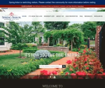 Springarborliving.com(Spring Arbor Senior Living) Screenshot