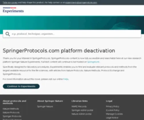 Springerprotocols.com(Springer) Screenshot