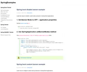 Springexamples.com(Spring Examples and Guides) Screenshot