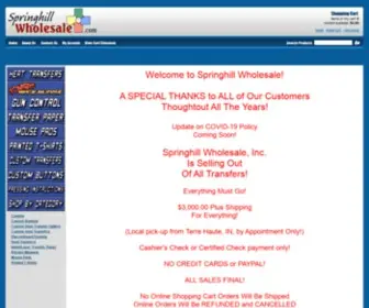 Springhillwholesale.com(Wholesale iron on transfers) Screenshot