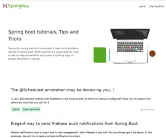 Springhow.com(Spring Tutorials) Screenshot