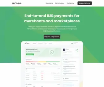 Sprinque.com(End-to-end B2B payments for merchants and marketplaces) Screenshot