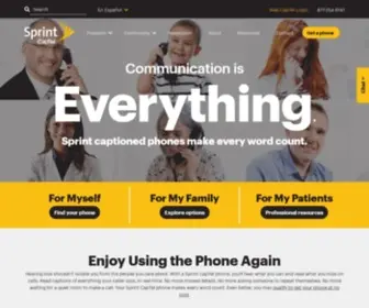 Sprintcaptel.com(No-Cost Captioned Phone Solutions ) Screenshot