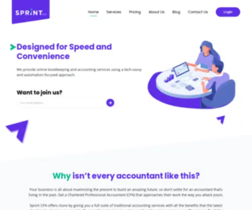 SprintcPa.ca(Online Bookkeeping and Online Accounting Firm) Screenshot