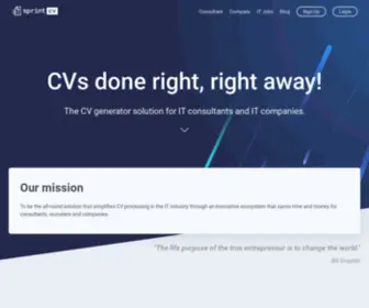 Sprintcv.com(Parse and Generate customized CVs in seconds) Screenshot