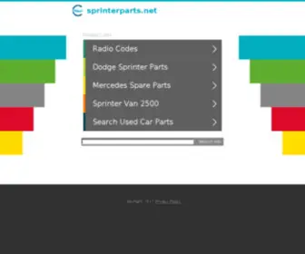 Sprinterparts.net(Genuine Sprinter Parts) Screenshot