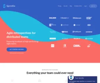 Sprintlio.com(Agile retrospectives for distributed teams) Screenshot