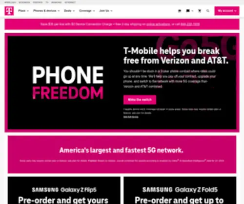 Sprintrebates.com(T-Mobile® Official Site) Screenshot