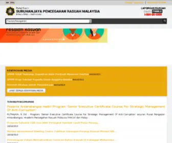 SPRM.gov.my(Suruhanjaya Pencegahan Rasuah Malaysia (SPRM)) Screenshot