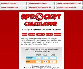 Sprocketcalculator.com(Sprocket Calculator) Screenshot