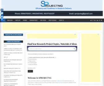 Sprojectng.com(Get Your Complete Final Year Research Project Topics and Materials) Screenshot