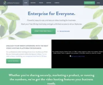 Sproutvideo.com(Video Hosting and Live Streaming for Business) Screenshot