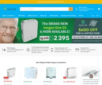 SPRYLyfe.com(Your Portable Oxygen Concentrator Partner) Screenshot