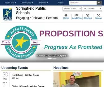 SPS.org(Springfield Public School District) Screenshot