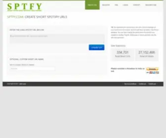 SPTFY.com(Create short Spotify urls) Screenshot