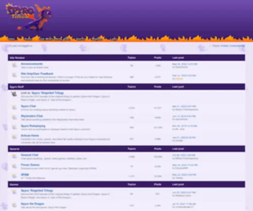 SPyroforum.com(Spyro the Dragon Forums) Screenshot