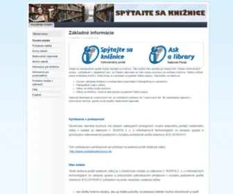 SPytajTesakniznice.sk(Úvodná stránka) Screenshot