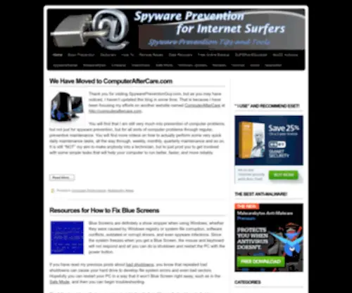 SPywarepreventionguy.com(Spyware and Virus Prevention) Screenshot