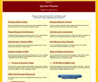 SPywarewarrior.com(Spyware Warrior (home page)) Screenshot