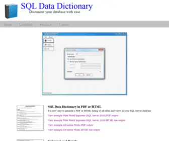 SQldatadictionary.com(SQL Data Dictionary for SQL Server) Screenshot