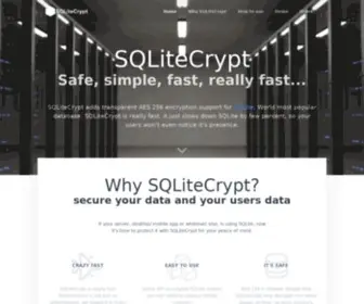 Sqlite-CRYPT.com(Trusted encryption for SQLite since 2006) Screenshot