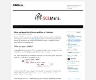 SQlmaria.com(Oracle Database Product Manager with a passion for SQL) Screenshot