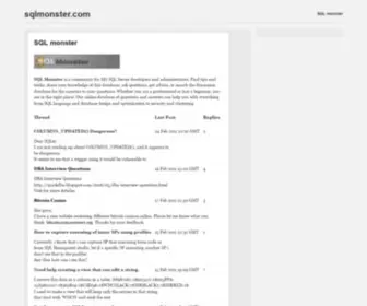SQlmonster.com(SQL Server forums) Screenshot