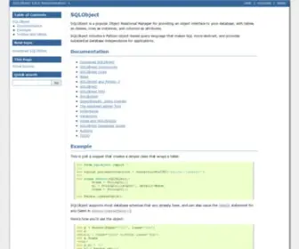 Sqlobject.org(SQLObject 3.11.0 documentation) Screenshot