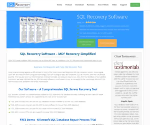 SQlrecoverysoftware.org(SQL Recovery Software for SQL 2012/2008/2005/2000 Recovery) Screenshot