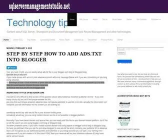 SQlservermanagementstudio.net(Technology Tips) Screenshot
