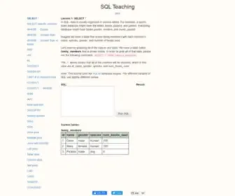 SQlteaching.com(SQL Teaching) Screenshot