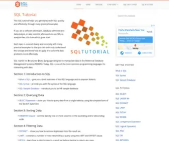 SQltutorial.org(This SQL tutorial) Screenshot