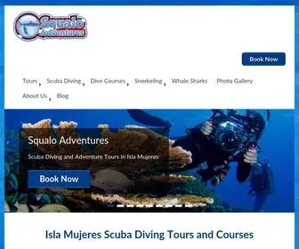 Squaloadventures.com(Scuba Diving on Isla Mujeres with Squalo Adventures) Screenshot