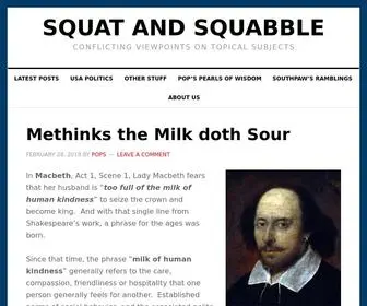 Squatandsquabble.com(Conflicting viewpoints on topical subjects) Screenshot